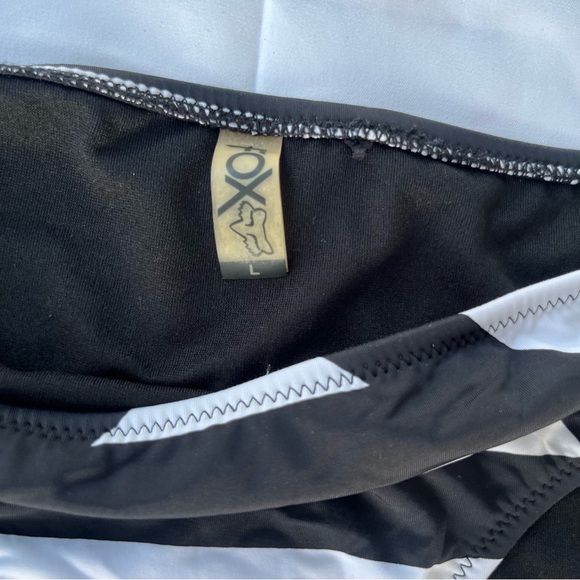 Fox Y2K Monochrome Striped Bikini with Logo - Picture 12 of 12